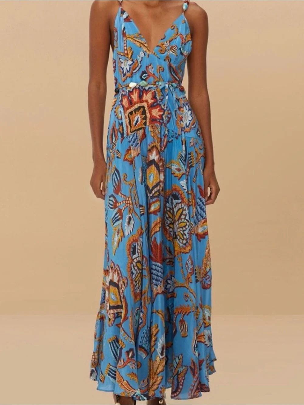 NWT FARM Rio, Blue Sunset Tapestry Sleeveless Midi Dress XL - Picture 1 of 5